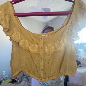 Amuse society yellow crop top